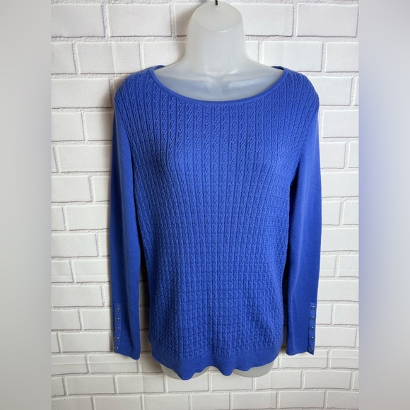 Talbots Royal Blue Cotton Blend Sweater/size S - Picture 1 of 11